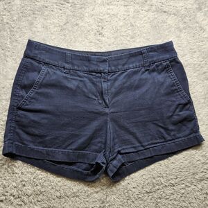 J.Crew Womens Navy Blue Chino Shorts size 6 Classic Preppy